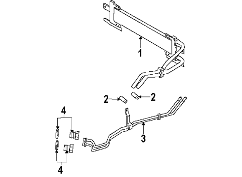 2007 Ford Mustang Oil Cooler Tube Assembly Diagram for 7R3Z-7R081-B