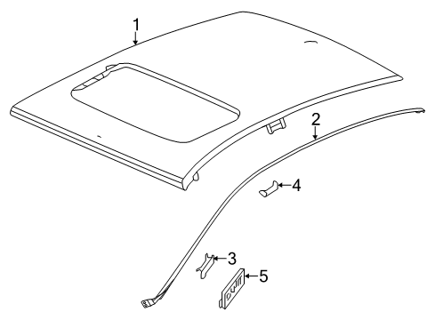 2018 Acura RLX Roof & Components, Exterior Trim Molding, Driver Side Drip Side Diagram for 73163-TY2-A01