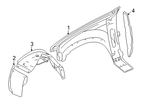 2005 Lincoln Aviator Fender & Components Fender Liner Diagram for 5C5Z-16054-AA