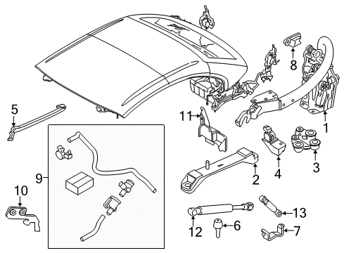 2016 BMW 428i Convertible Top Protective Cap, Left Diagram for 54377197979