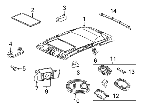 2002 Jeep Grand Cherokee Interior Trim - Roof Lamp-Cargo Diagram for 5FT10XDB