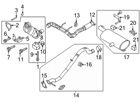 2021 Ford Bronco Exhaust Components Catalytic Converter Diagram for KB3Z-5E212-B