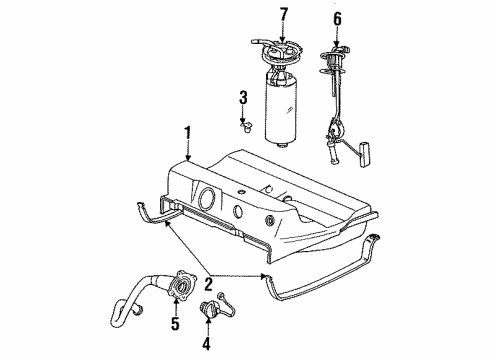 1992 Dodge Spirit Fuel Supply Fuel Pump Diagram for 4742671