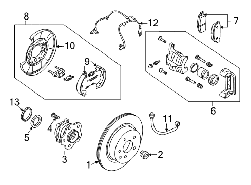 2013 Infiniti FX37 Rear Brakes Hose Assy-Brake, Rear Diagram for 46210-1CK1B