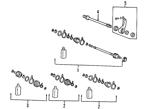 2005 Kia Sportage Front Axle Shafts & Joints, Drive Axles Joint Assembly-Cv RH Diagram for 495001F610