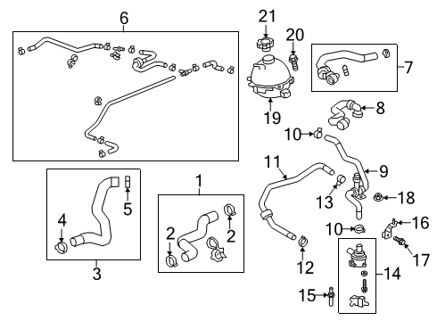 2021 Chevrolet Equinox Radiator & Components Auxiliary Pump Stud Diagram for 11610129