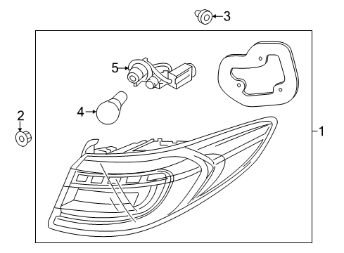 2016 Hyundai Sonata Tail Lamps Rear Combination Holder & Wiring, Exterior Diagram for 92450-C2100