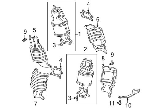 2004 Acura MDX Exhaust Manifold Bolt, Flange (6X12) (Iwata Bolt) Diagram for 90023-PR7-A01