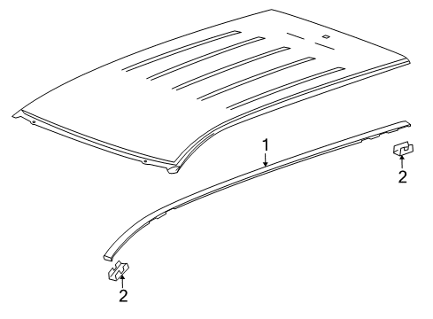 2012 Cadillac SRX Exterior Trim - Roof Roof Molding Diagram for 20817694