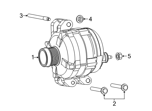 2019 Ram 1500 Classic Alternator Stud-Double Ended Diagram for 6508819AA