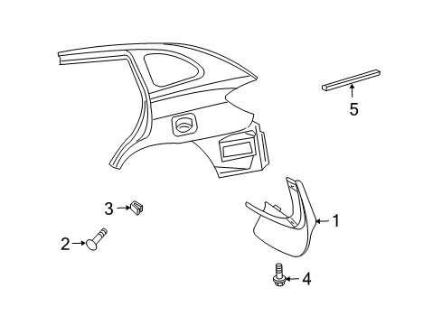 2002 Kia Rio Exterior Trim - Quarter Panel Grommet-Screw Diagram for K999100502