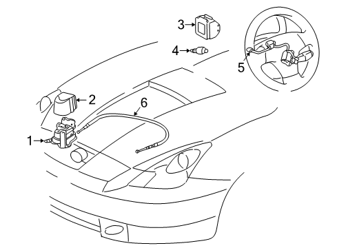 2002 Toyota Celica Cruise Control System Cable Diagram for 78150-20180