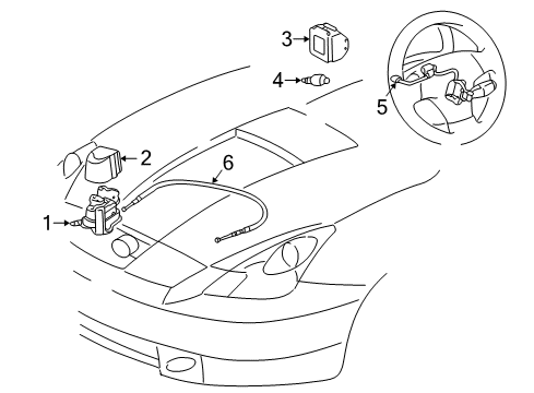 2002 Toyota Celica Cruise Control System Module Diagram for 88240-20451