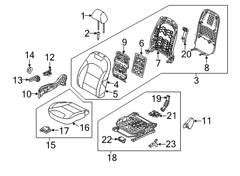 2018 Kia Niro Front Seat Components Cushion Assembly-Front Seat Diagram for 88200G5491AY6