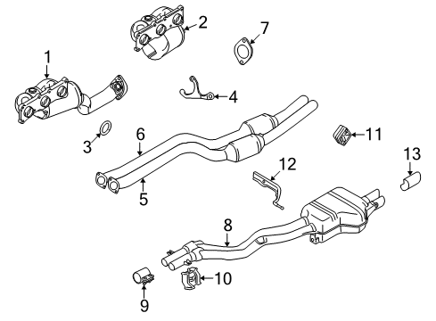 2011 BMW Z4 Exhaust Components Catalytic Converter Diagram for 18307599483