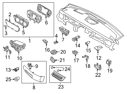 2018 Genesis G90 Automatic Temperature Controls Ambient Temperature Sensor Assembly Diagram for 96985-B1000