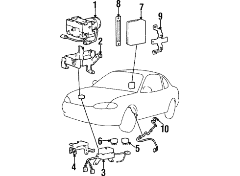 1999 Hyundai Tiburon ABS Components Bracket-Hydraulic Module Diagram for 58960-29310