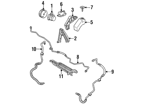 1993 Cadillac Seville P/S Pump & Hoses, Steering Gear & Linkage Hose Asm- P/S Gear Outlet Diagram for 26030136