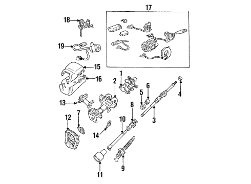 1993 Toyota T100 Steering Column & Wheel, Steering Gear & Linkage Headlamp Switch Diagram for 84112-39625