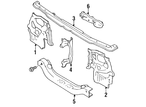 1991 Toyota Cressida Radiator Support Cable Case Diagram for 53633-22060