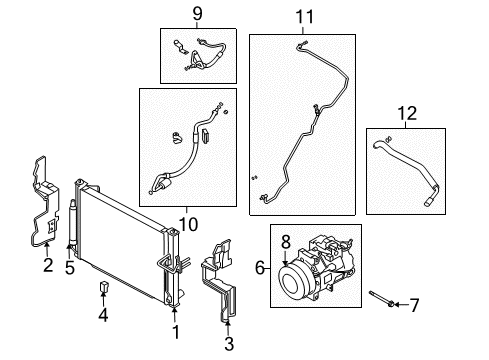 2007 Infiniti G35 A/C Condenser, Compressor & Lines Seal-Rubber Diagram for 92184-JK010