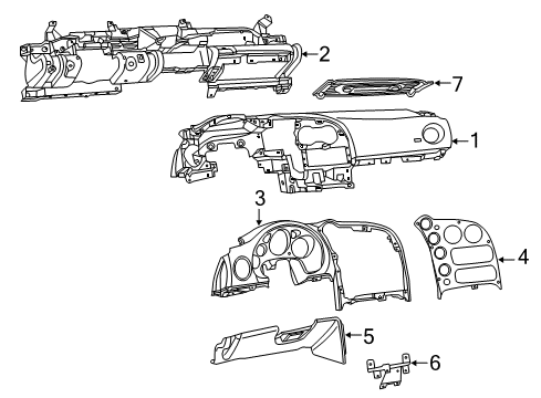 2016 Dodge Viper Instrument Panel Components Carrier-Instrument Panel Diagram for 68207010AA