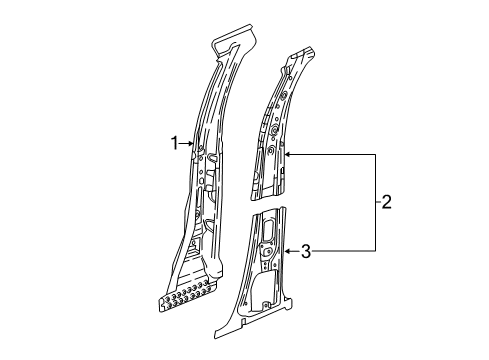 2020 Chevrolet Traverse Center Pillar Center Pillar Reinforcement Diagram for 84050782