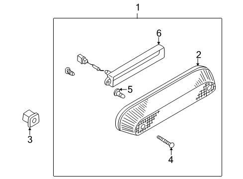 2000 Nissan Frontier Bulbs Lamp Assembly-Stop Diagram for 26590-7B400