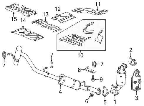 2018 GMC Savana 3500 Exhaust Components, Exhaust Manifold Muffler W/Tailpipe Diagram for 84229609