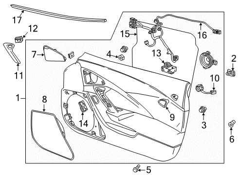 2014 Chevrolet Corvette Interior Trim - Door Switch Asm-Front Side Door Window *Black Diagram for 23325529