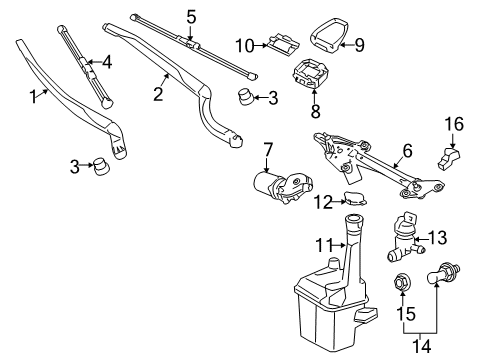 2012 Toyota Avalon Wiper & Washer Components Rain Sensor Cap Diagram for 89943-60010