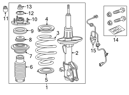 2012 Acura ZDX Struts & Components - Front Nut, Self-Lock (14MM) Diagram for 90213-STX-A51