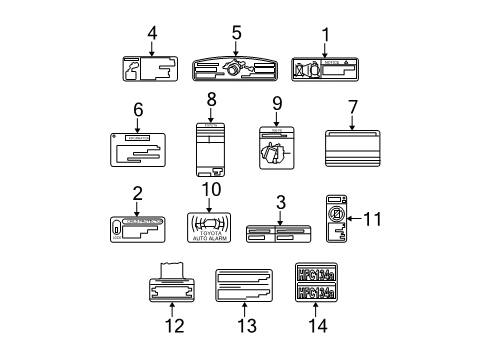 2010 Toyota Tundra Information Labels Air Bag Label Diagram for 74599-0C010