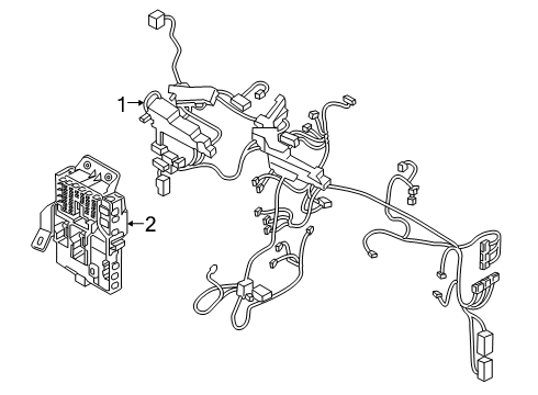 2019 Hyundai Kona Wiring Harness Instrument Panel Junction Box Assembly Diagram for 91950-J9011