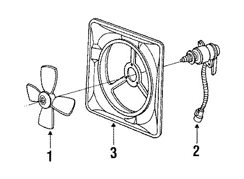 1986 Honda Civic Cooling Fan Motor, Cooling Fan Diagram for 19030-PE0-307