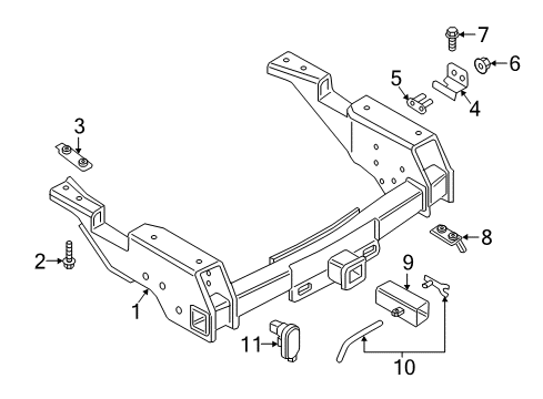 2018 Ford F-350 Super Duty Trailer Hitch Components Receiver Diagram for BC3Z-19A282-A