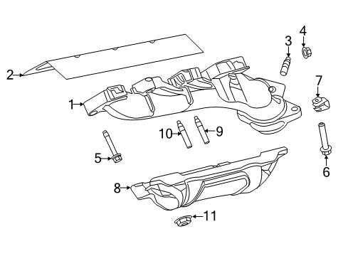 2014 Ram 2500 Exhaust Manifold Gasket-Exhaust Manifold Diagram for 68419703AA