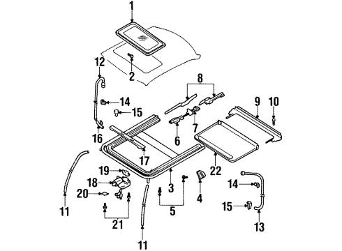 1999 Infiniti G20 Sunroof Motor Assy-Sunroof Diagram for 91295-2F000