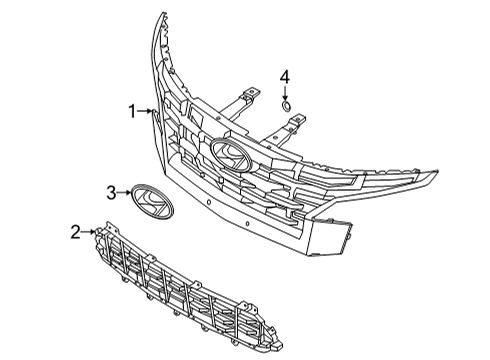 2022 Hyundai Santa Cruz Grille & Components GRILLE ASSY-RADIATOR Diagram for 86350-K5000-SPA