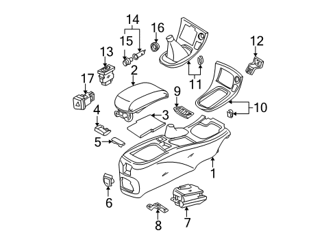 2000 Nissan Maxima Heated Seats FINISHER-Console Indicator Diagram for 96941-3Y100