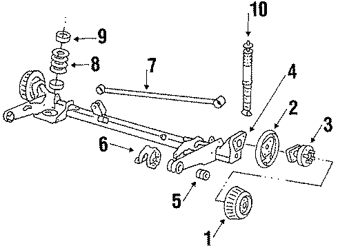 1984 Pontiac Phoenix Rear Axle, Lower Control Arm, Suspension Components Rear Spring Diagram for 10038039