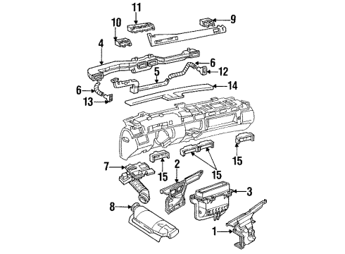 1996 Cadillac DeVille Ducts HOUSING, Air Outlet Diagram for 3548857