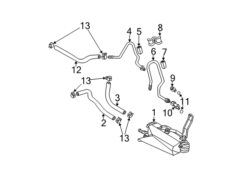 2003 Toyota Highlander Trans Oil Cooler Oil Cooler Diagram for 32920-48011