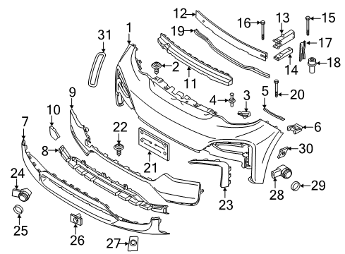 2019 BMW i3 Parking Aid Ultrasonic Transducer Capparis Weiss Diagram for 66209318690