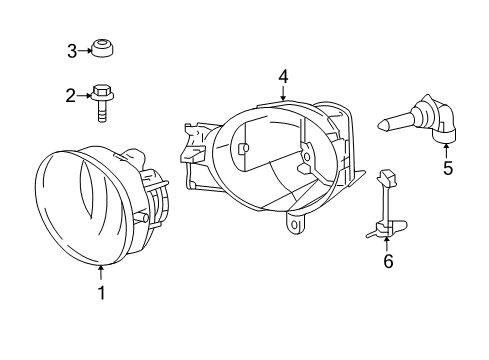 2007 Toyota Avalon Bulbs Lamp Unit Diagram for 81221-42061