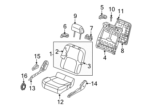 2007 Nissan Xterra Passenger Seat Components Finisher Assy-Cushion, Front Seat RH Diagram for 87330-EA002