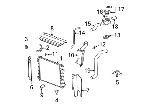 2006 Chevrolet HHR Radiator & Components Lower Hose Diagram for 15270253