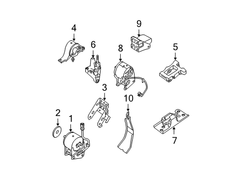 2006 Nissan Maxima Engine & Trans Mounting Guide-Air, Engine Mounting Diagram for 11338-8Y105