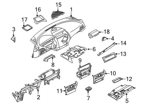 2010 BMW 650i Instrument Panel Gasket Diagram for 62306937959