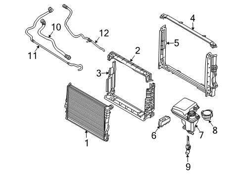 2008 BMW Alpina B7 Radiator & Components Module Carrier, Rear Diagram for 17117966248